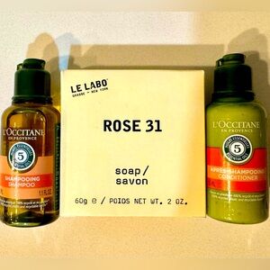 L'Occitane & Le Labo Travel Set_Shampoo, Conditioner & Soap